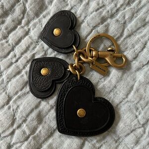 Coach ReLoved Black Heart Keychain Bag Charm